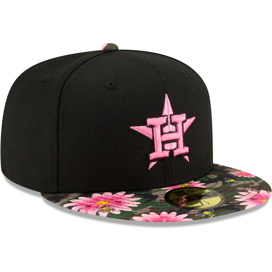 New Era Black Houston Astros Floral Morning 59FIFTY Fitted Hat