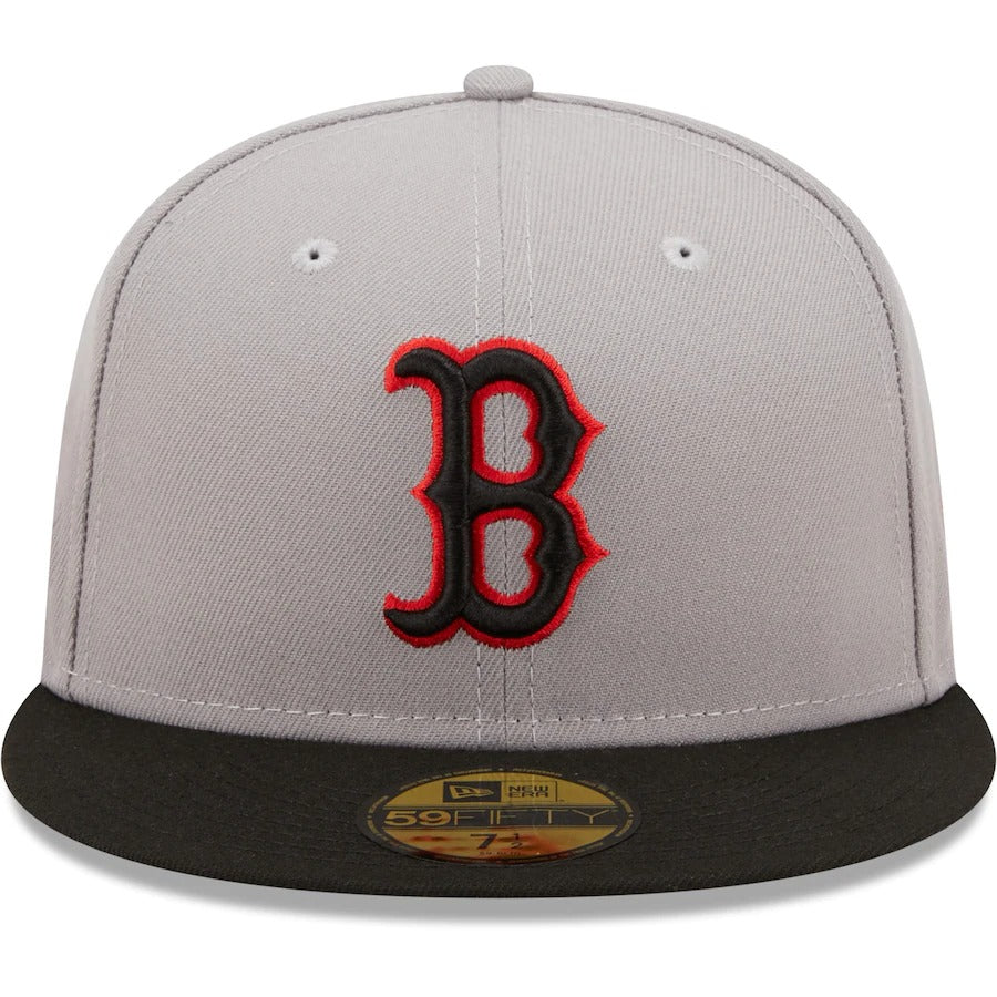 New Era Gray/Black Boston Red Sox 2004 World Series Red Undervisor 59FIFTY Fitted Hat