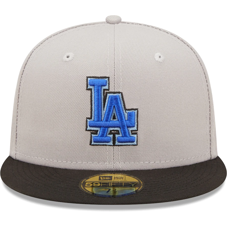 New Era Los Angeles Dodgers Dodger Stadium Est. 1962 Gray/Black Blue Undervisor 2022 59FIFTY Fitted Hat