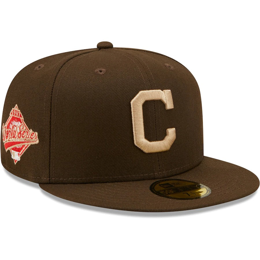 New Era Cleveland Indians Brown 1997 World Series Team Scarlet Undervisor 59FIFTY Fitted Hat