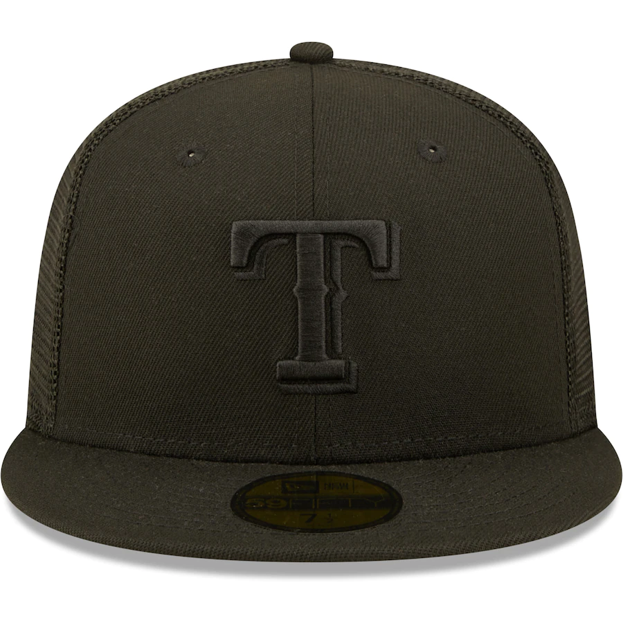 New Era Texas Rangers Blackout Trucker 59FIFTY Fitted Hat