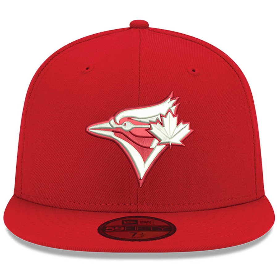 New Era Red Toronto Blue Jays Logo White 59FIFTY Fitted Hat