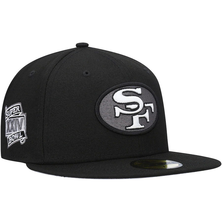 New Era Black San Francisco 49ers Super Bowl XXIV Patch 59FIFTY Fitted Hat