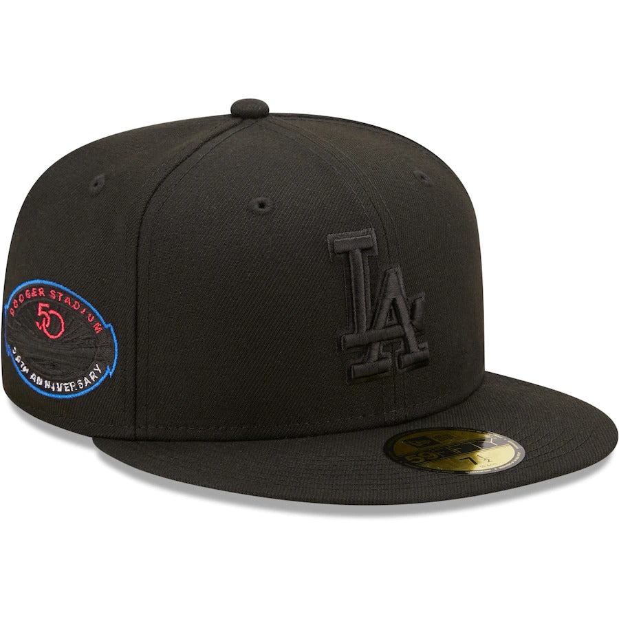 New Era Los Angeles Dodgers Black Dodger Stadium Splatter 59FIFTY Fitted Hat