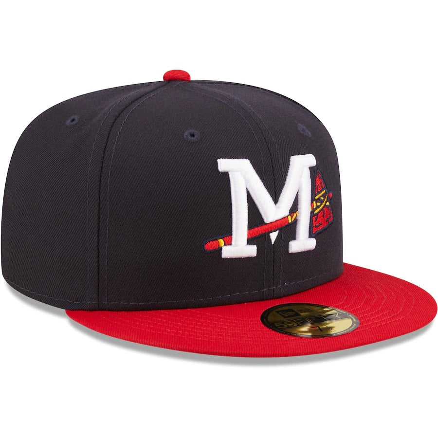 New Era Mississippi Braves Navy Authentic Collection 59FIFTY Fitted Hat