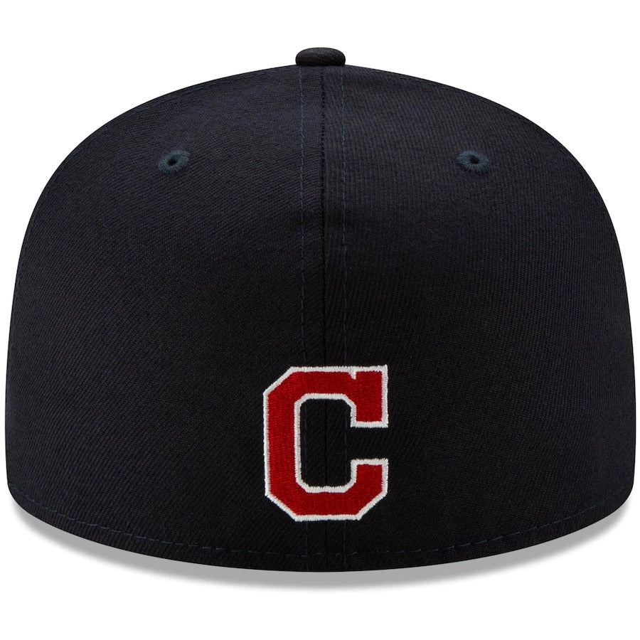 New Era Cleveland Indians Navy Logo Elements 59FIFTY Fitted Hat
