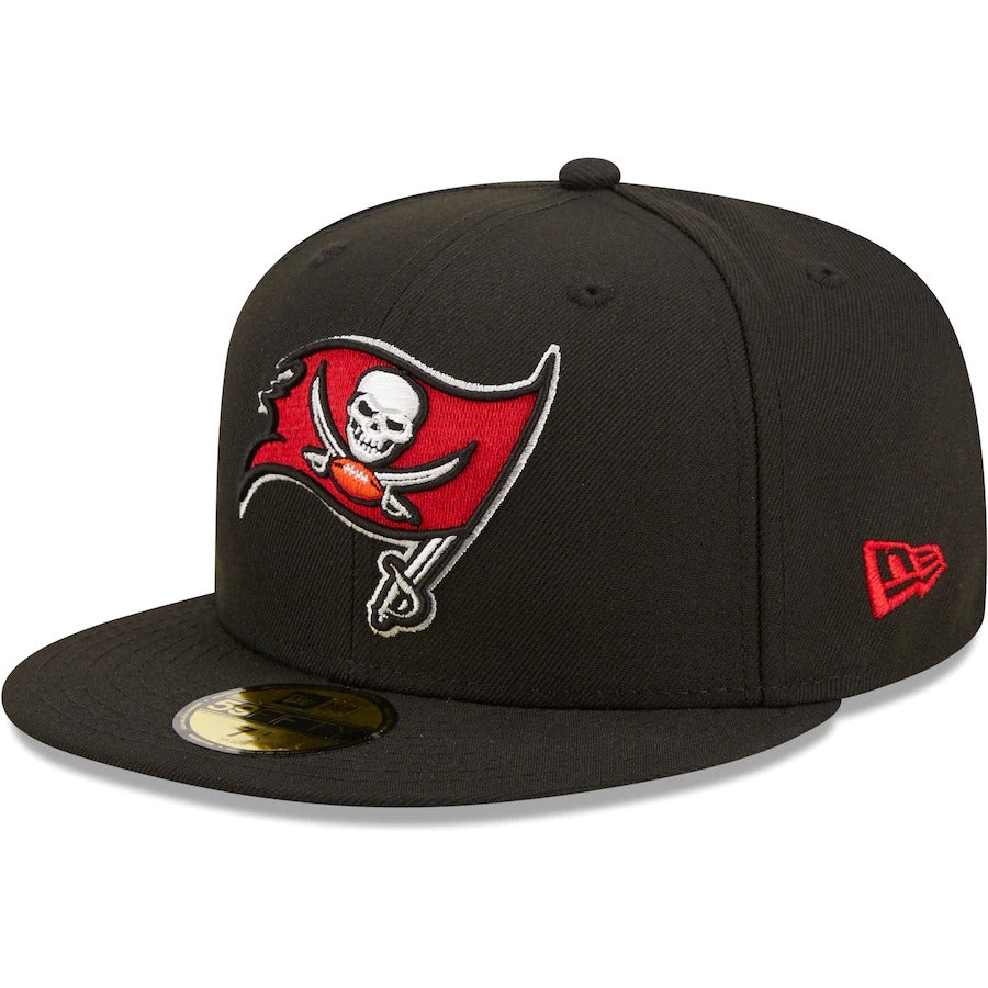 New Era Tampa Bay Buccaneers Black 30th Anniversary Patch Logo 59FIFTY Fitted Hat