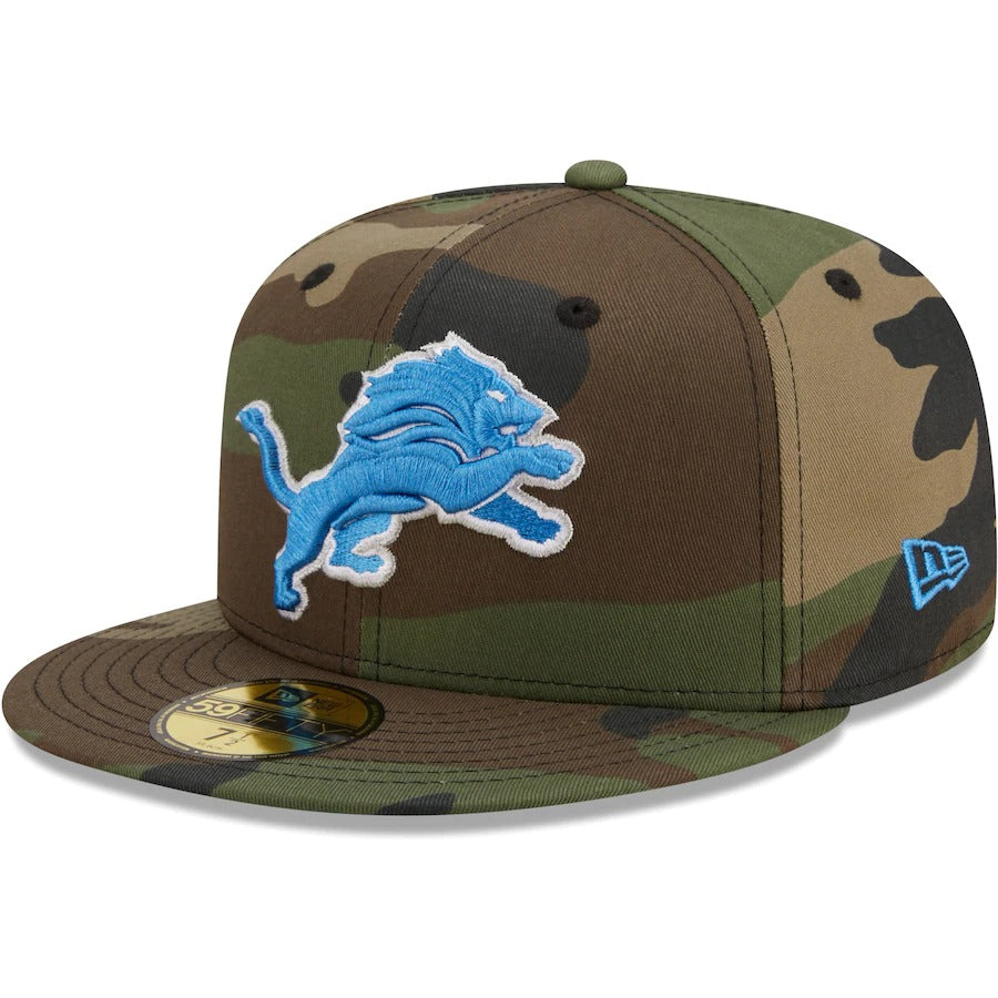 New Era Detroit Lions Camo Woodland 59FIFTY Fitted Hat
