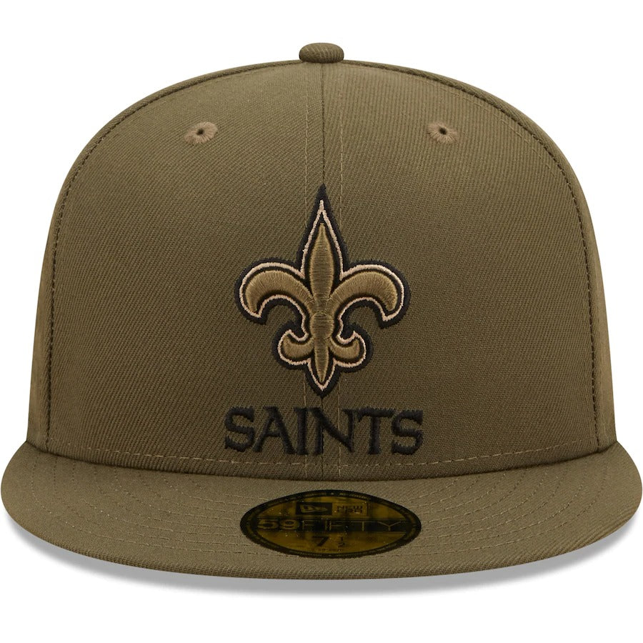 New Era New Orleans Saints Olive 1991 Pro Bowl Camo Undervisor 59FIFTY Fitted Hat