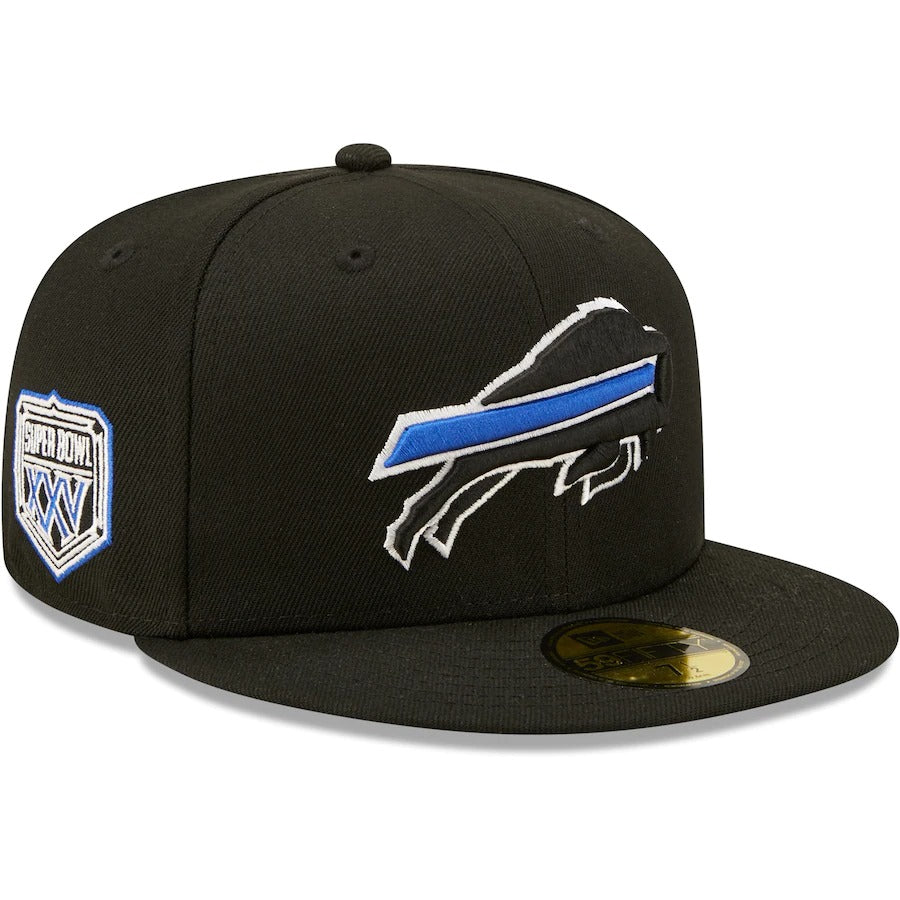 New Era Buffalo Bills Black Royal Undervisor Super Bowl XXV 59FIFTY Fitted Hat