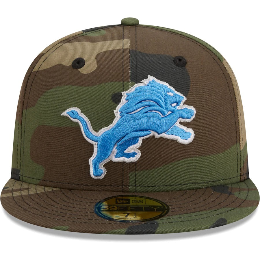 New Era Detroit Lions Camo Woodland 59FIFTY Fitted Hat