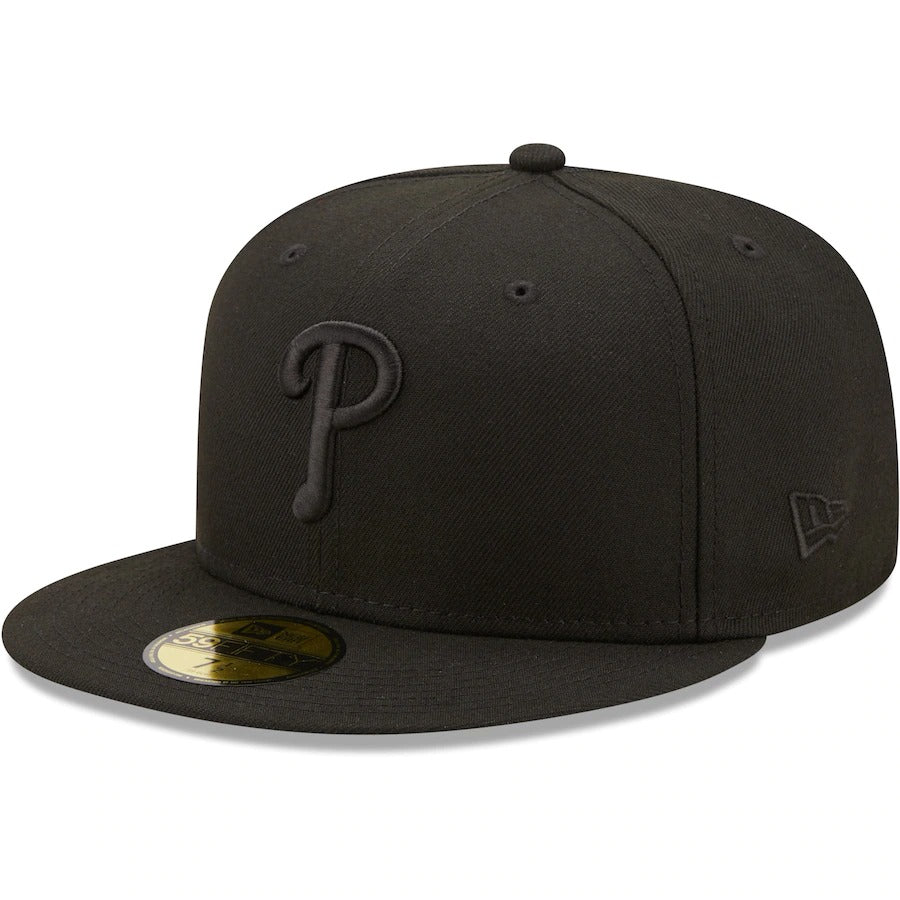 New Era Philadelphia Phillies Black Veterans Stadium Splatter 59FIFTY Fitted Hat