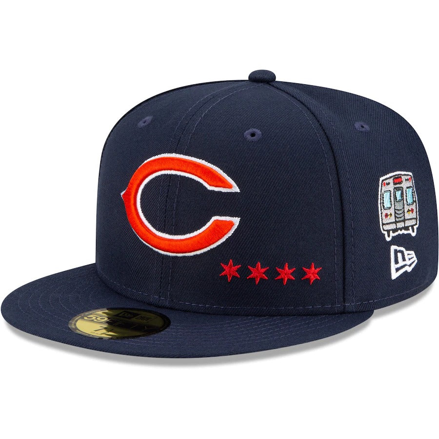New Era Navy Chicago Bears City Transit 59FIFTY Fitted Hat