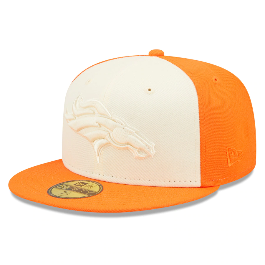 New Era Denver Broncos Cream/Orange Tonal Super Bowl XXXII Side Patch 59FIFTY Fitted Hat