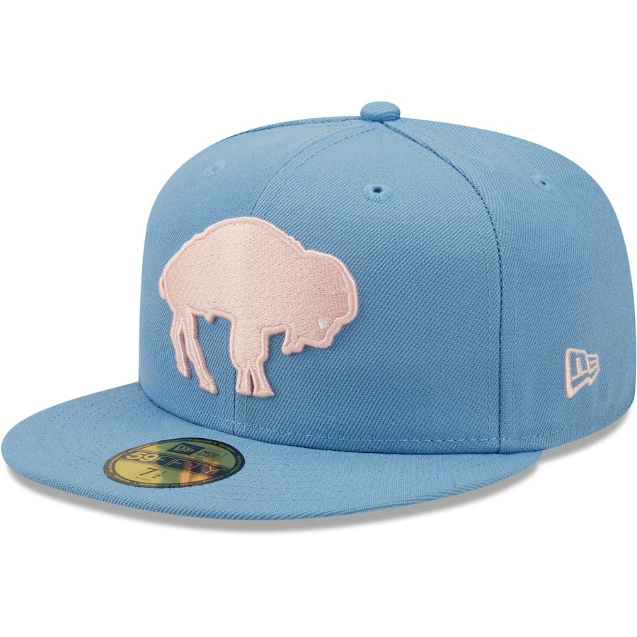 New Era Buffalo Bills Light Blue 50th Anniversary Historic Logo Pink Undervisor 59FIFTY Fitted Hat