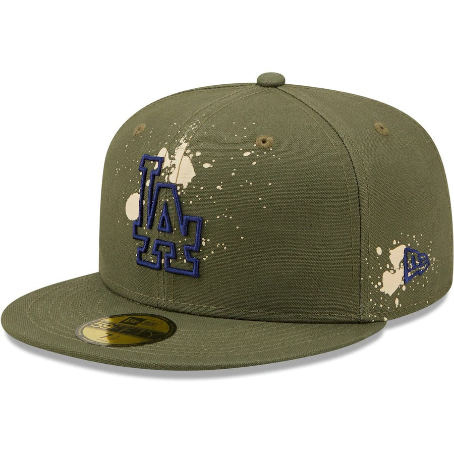 New Era Los Angeles Dodgers Olive Splatter 59FIFTY Fitted Hat