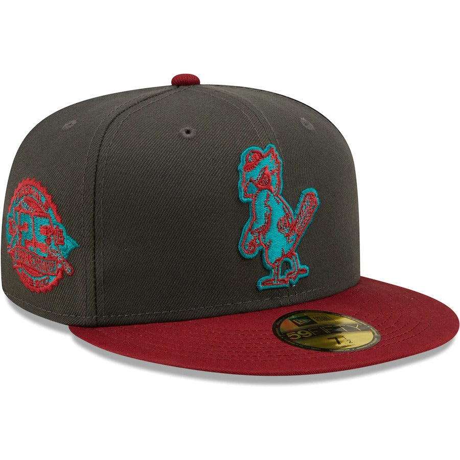 New Era St. Louis Cardinals Graphite/Cardinal Cooperstown Collection 125th Anniversary Titlewave 59FIFTY Fitted Hat