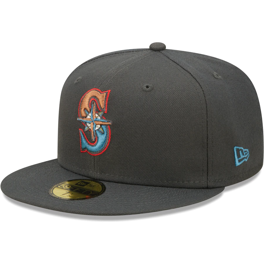 New Era Seattle Mariners Charcoal Multi Color Pack 59FIFTY Fitted Hat