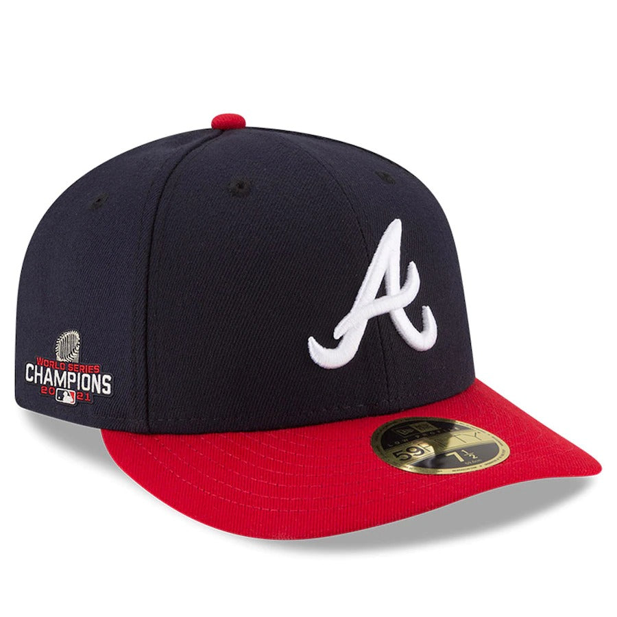 New Era Atlanta Braves Navy/Red 2021 World Series Champions Home Sidepatch Low Profile 59FIFTY Fitted Hat