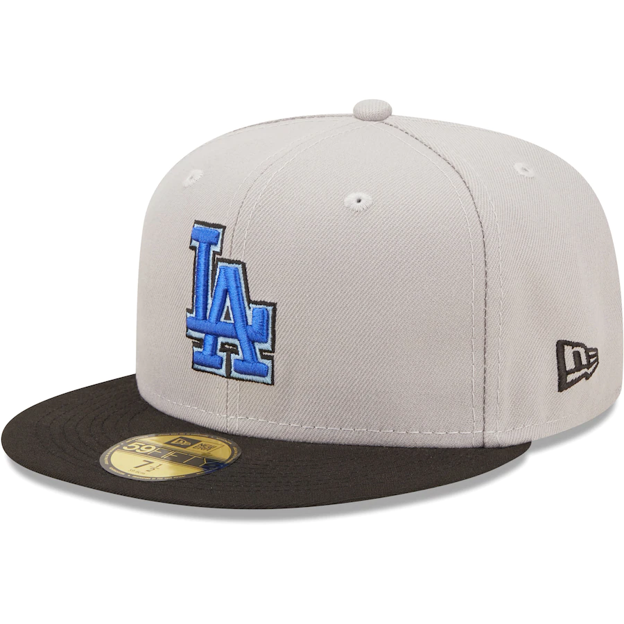 New Era Los Angeles Dodgers Dodger Stadium Est. 1962 Gray/Black Blue Undervisor 2022 59FIFTY Fitted Hat