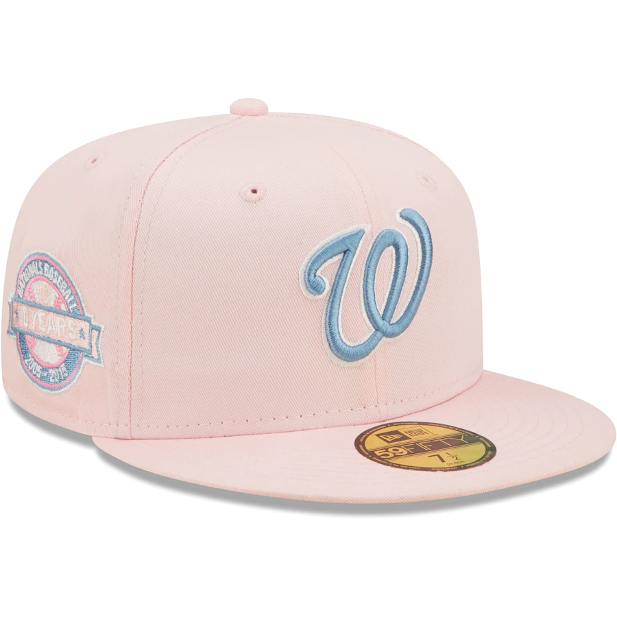 New Era Washington Nationals Pink/Sky Blue 10th Anniversary Undervisor 59FIFTY Fitted Hat