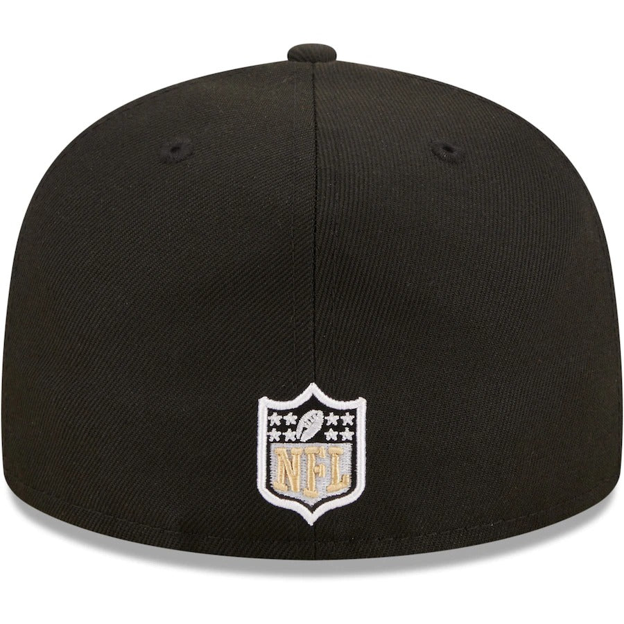 New Era New Orleans Saints Black Anniversary Patch Logo 59FIFTY Fitted Hat