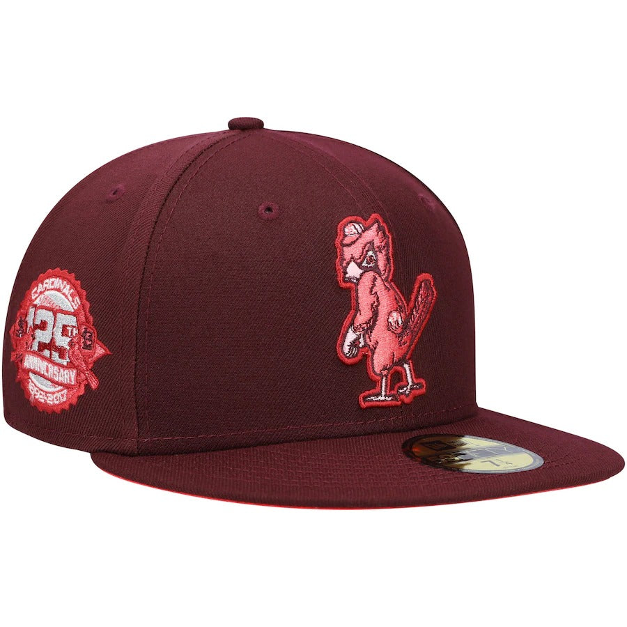 New Era St. Louis Cardinals Maroon Color Fam Lava Red Undervisor 59FIFTY Fitted Hat