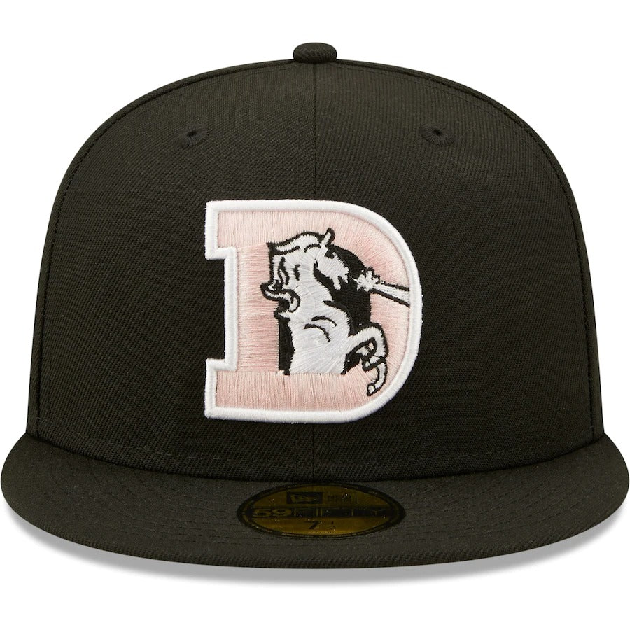 New Era Denver Broncos Black 50th Anniversary Pink Undervisor 59FIFTY Fitted Hat