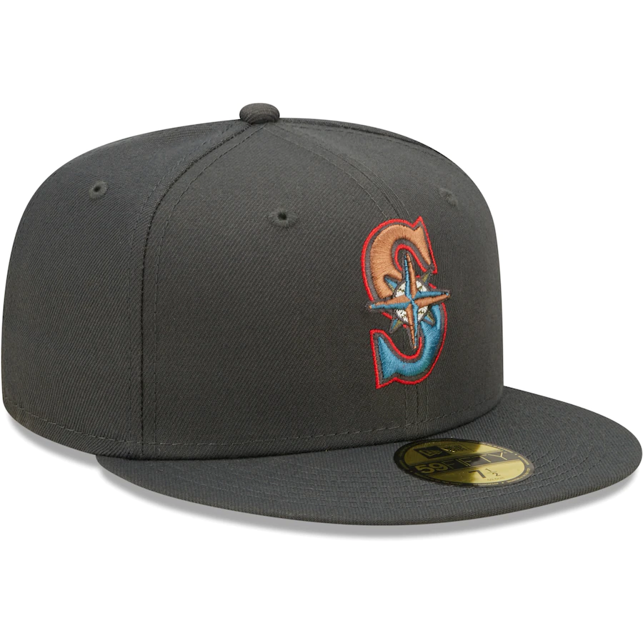 New Era Seattle Mariners Charcoal Multi Color Pack 59FIFTY Fitted Hat