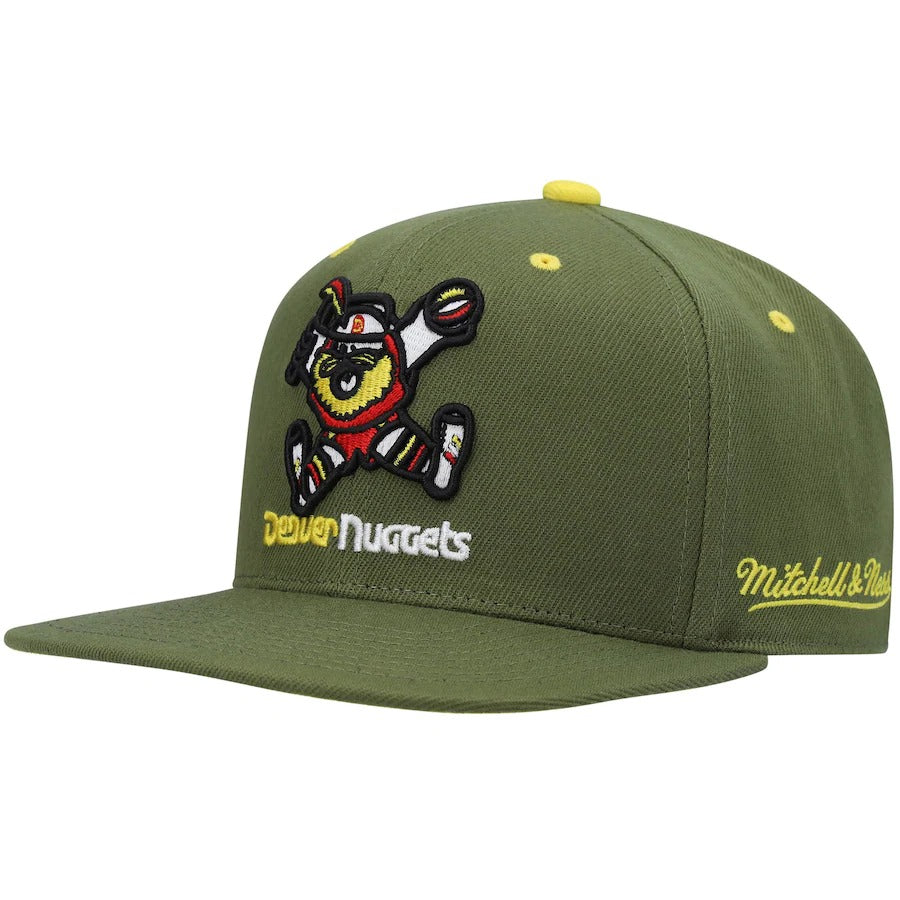 Mitchell & Ness x Lids Denver Nuggets Olive NBA 50th Anniversary Season Hardwood Classics Dusty Fitted Hat