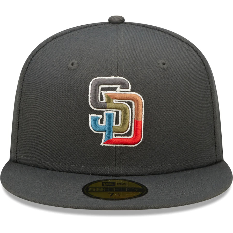 New Era San Diego Padres Charcoal Multi Color Pack 59FIFTY Fitted Hat