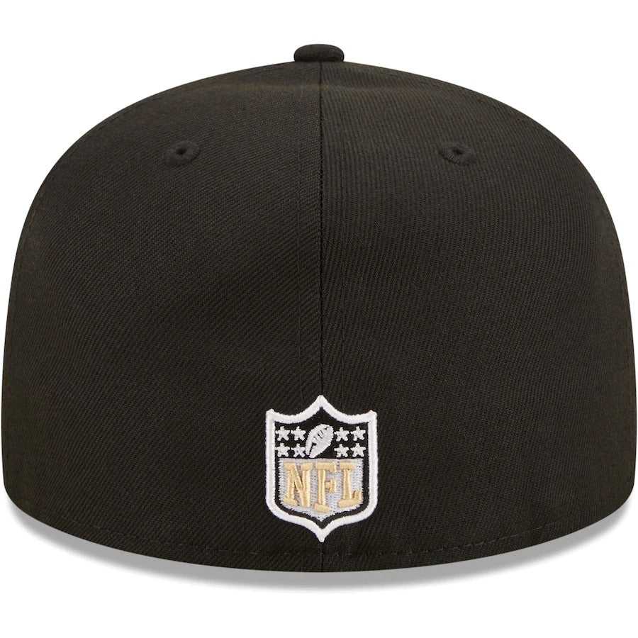 New Era New Orleans Saints Black 50th Anniversary Patch Logo 59FIFTY Fitted Hat