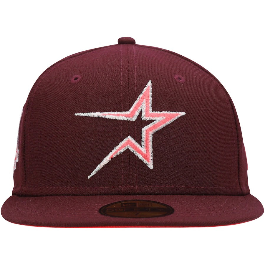 New Era Houston Astros Maroon Color Fam Lava Red Undervisor 59FIFTY Fitted Hat