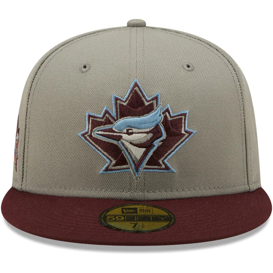 New Era Toronto Blue Jays Misty Maroon 25th Anniversary Blue Undervisor 59FIFTY Fitted Hat