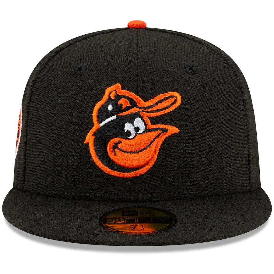 New Era Black Baltimore Orioles Authentic Collection 1966 World Series Replica Floral Undervisor 59FIFTY Fitted Hat