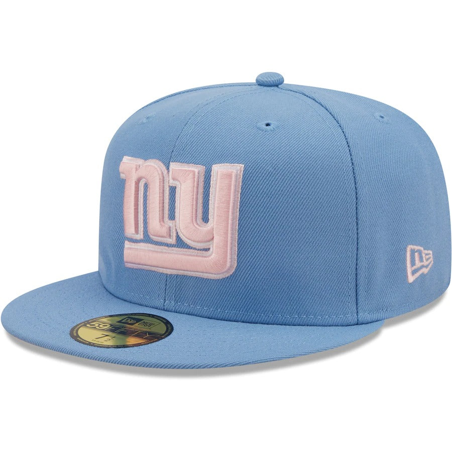 New Era New York Giants Light Blue Super Bowl XLVI Pink Undervisor 59FIFTY Fitted Hat