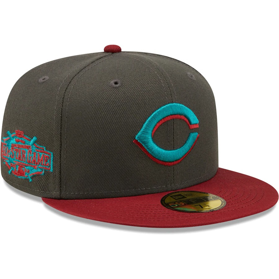 New Era Cincinnati Reds Graphite/Cardinal 2015 MLB All-Star Game Titlewave 59FIFTY Fitted Hat