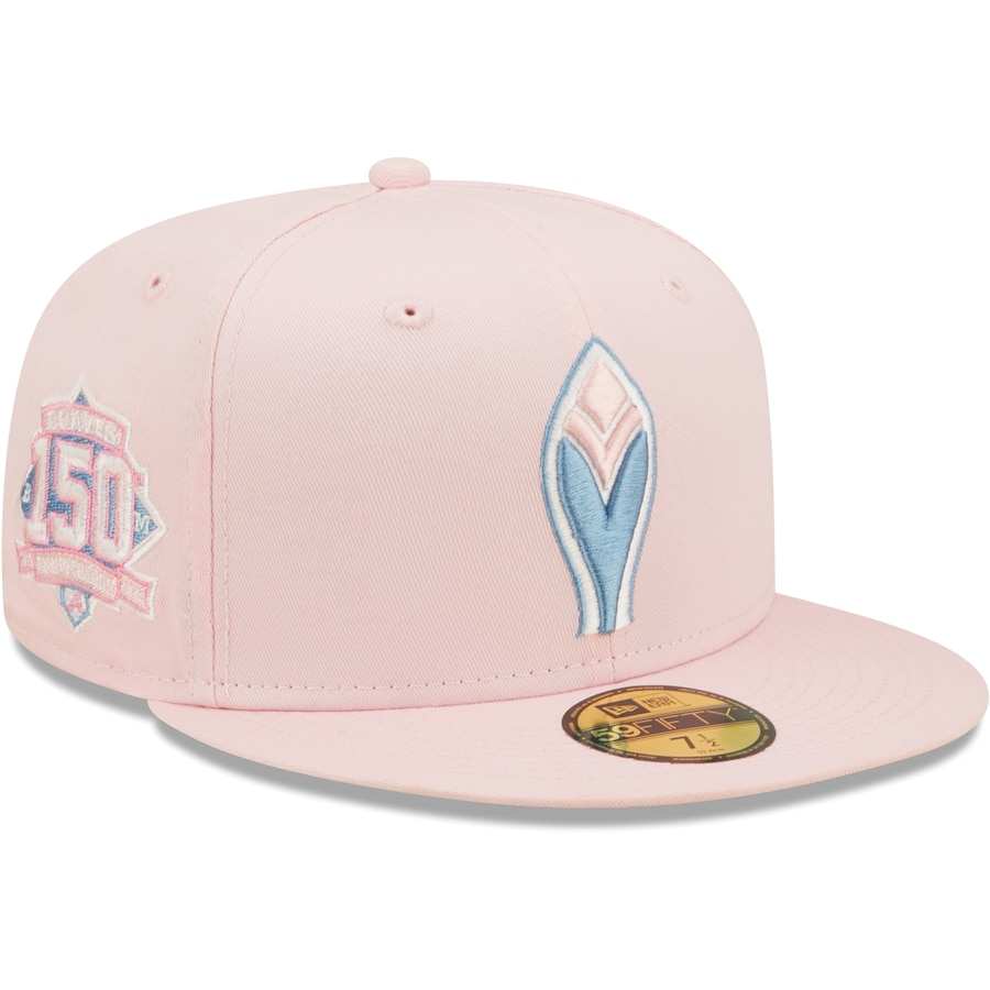 New Era Atlanta Braves Pink/Sky Blue 150th Anniversary Undervisor 59FIFTY Fitted Hat