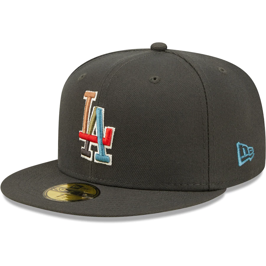 New Era Los Angeles Dodgers Charcoal Multi Color Pack 59FIFTY Fitted Hat