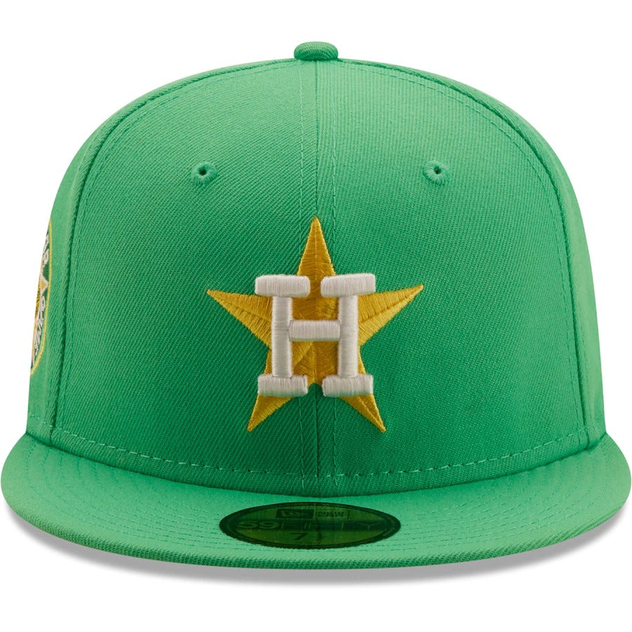 New Era Houston Astros Kelly Green 1968 All-Star Game Side Patch Yellow Undervisor 59FIFTY Fitted Hat