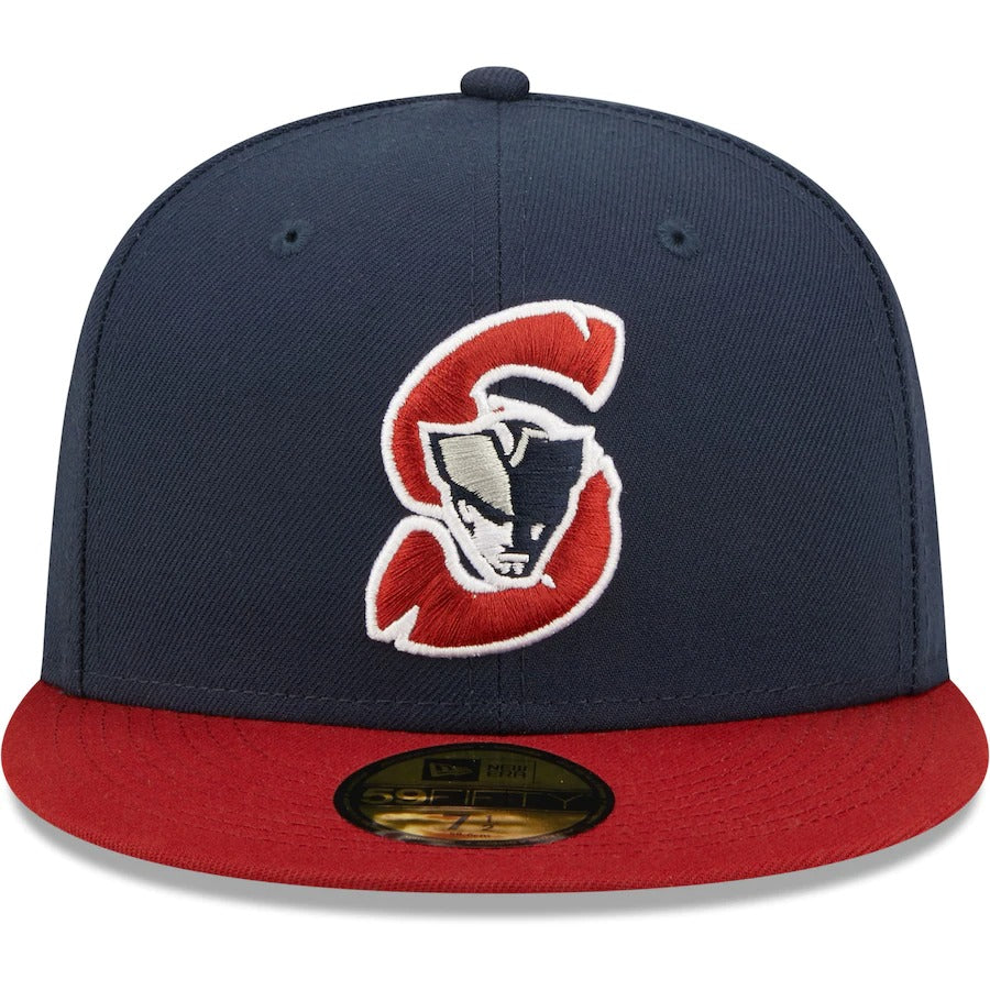 New Era Somerset Patriots Navy Road Authentic Collection 59FIFTY Fitted Hat