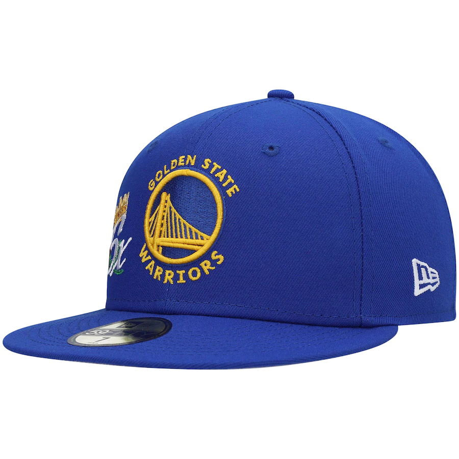 New Era Golden State Warriors Royal 6x NBA Finals Champions Crown 59FIFTY Fitted Hat