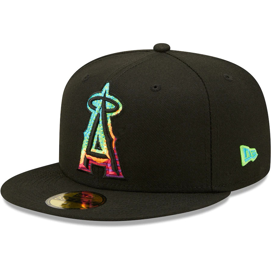 New Era Black Los Angeles Angels Neon Fill 59FIFTY Fitted Hat