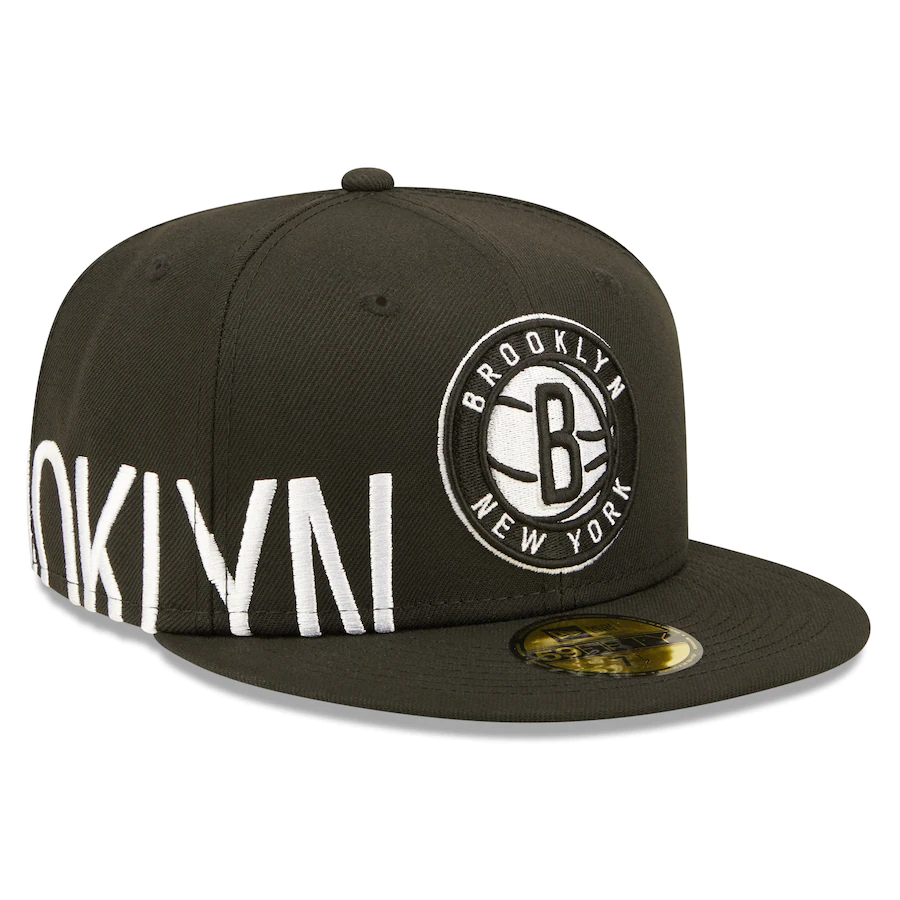 New Era Brooklyn Nets Black Side Split 59FIFTY Fitted Hat
