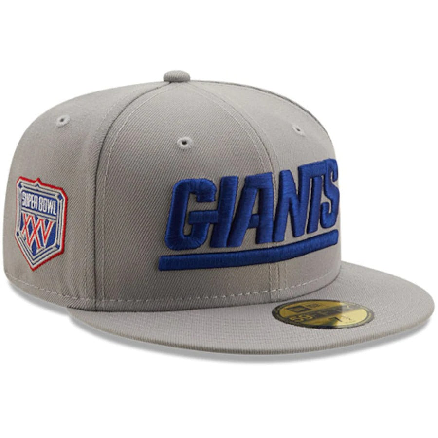 New Era Gray New York Giants Super Bowl XXV Patch Royal Undervisor 59FIFY Fitted Hat