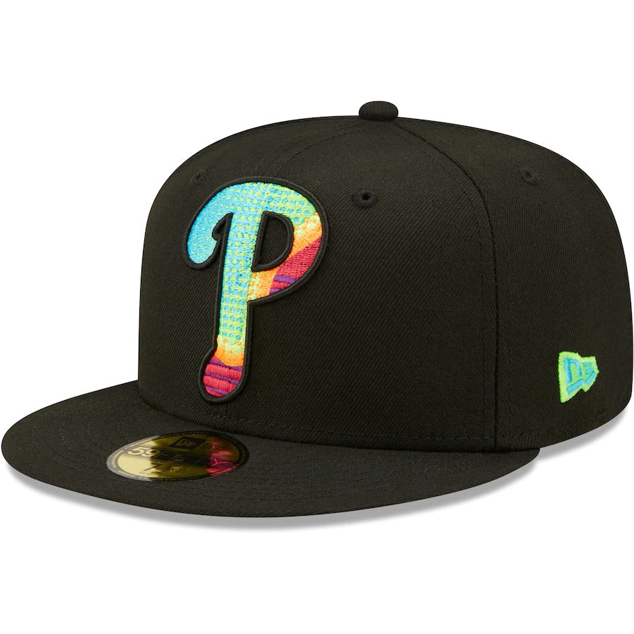New Era Black Philadelphia Phillies Neon Fill 59FIFTY Fitted Hat