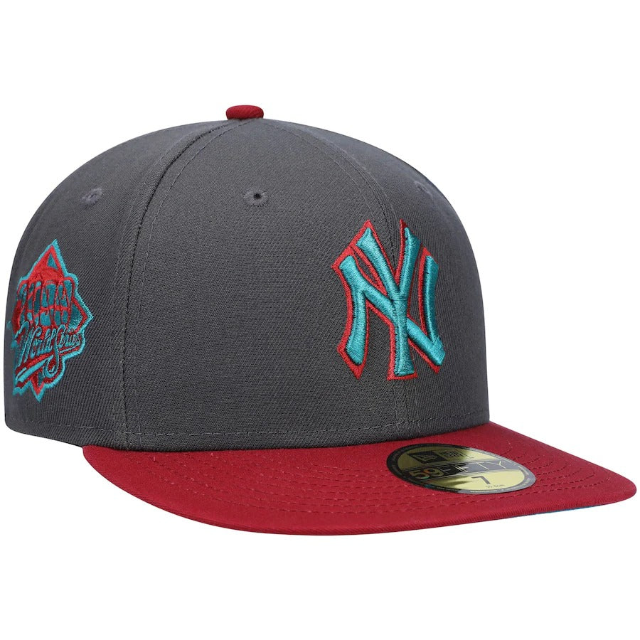New Era New York Yankees Graphite/Cardinal 1999 World Series Titlewave 59FIFTY Fitted Hat