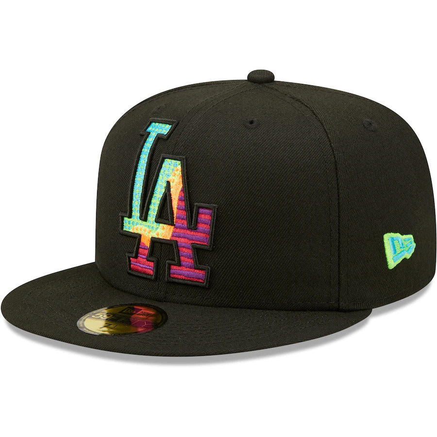 New Era Black Los Angeles Dodgers Neon Fill 59FIFTY Fitted Hat