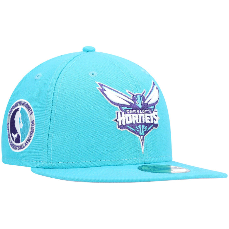 New Era Teal Charlotte Hornets Team Logoman 59FIFTY Fitted Hat