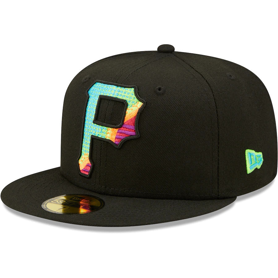 New Era Black Pittsburgh Pirates Neon Fill 59FIFTY Fitted Hat